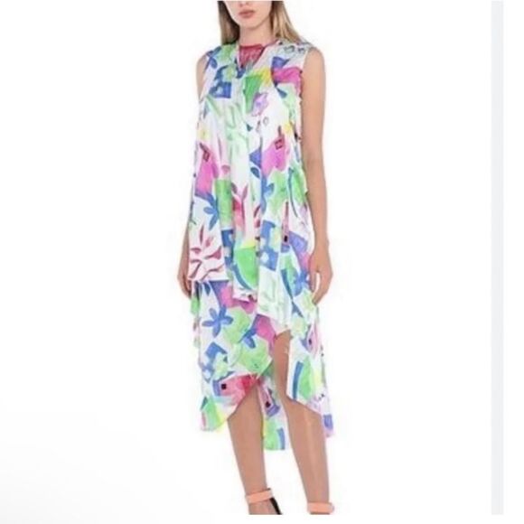 NWOT balenciaga watercolor silk dress